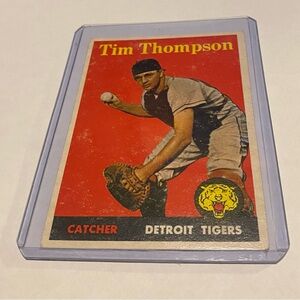 Tim Thompson 1958 Topps Baseball Card #57 (Yellow Name) Vintage Collectible